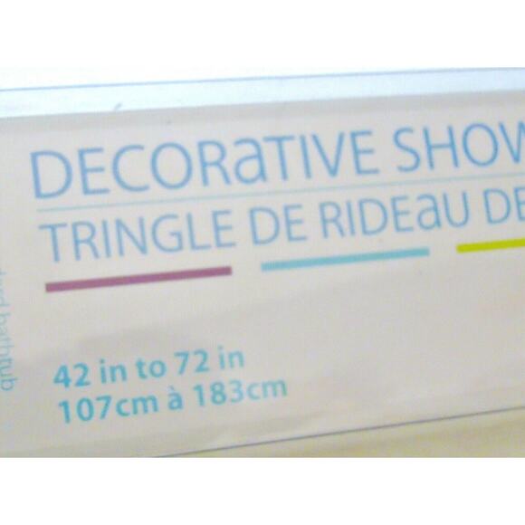 Tension Shower Curtain Rod 42-72" Silver Pewter Sphere Decorative Splash New Box - Picture 4 of 6